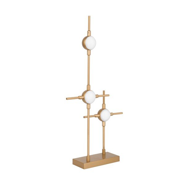 Metalowa lampa stołowa LED w kolorze złota z kloszem ze szkła akrylowego (wysokość 52 cm) Atomo – Nova Luce