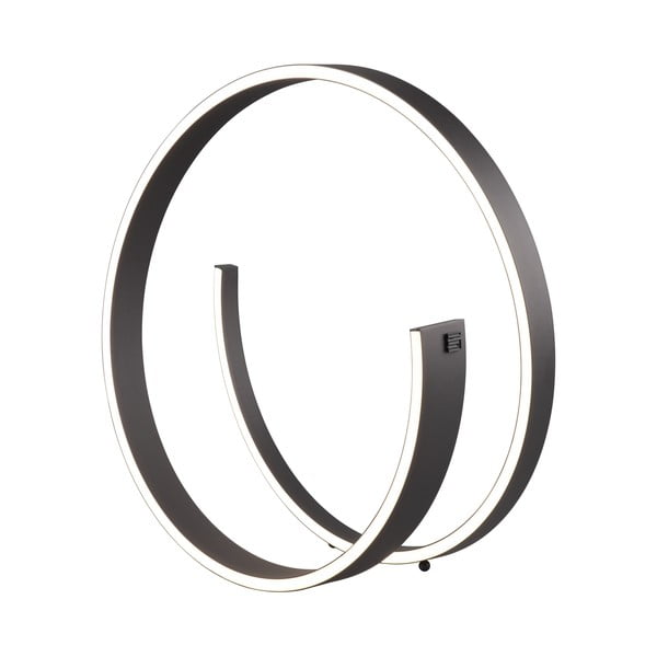 Czarna lampa stołowa LED ze sterowaniem głosowym/mobilną aplikacją i metalowym kloszem (wysokość 45 cm) Cinardi – CINQUE