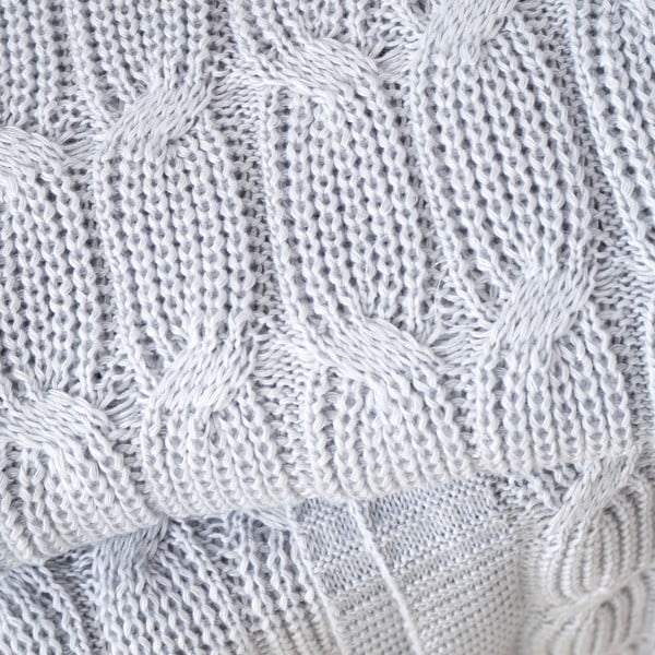 Szary koc dzianinowy 130x170 cm Chunky Marl Knit – Catherine Lansfield-image-1