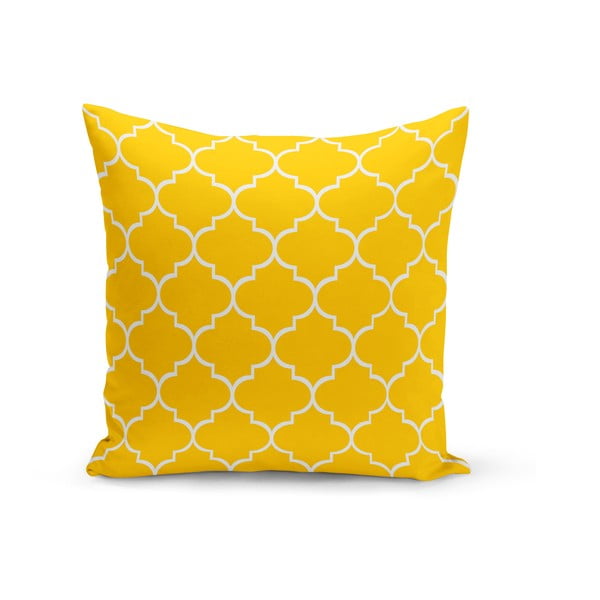 Żółta dekoracyjna poduszka Kate Louise Jane, 43x43 cm