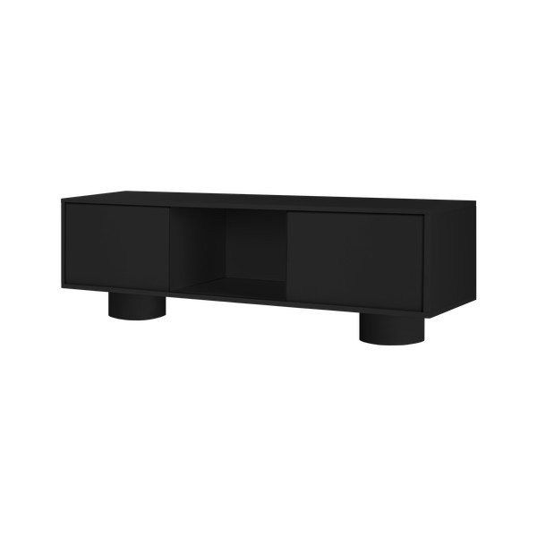 Czarna szafka pod TV 160x48x42 cm Taro – noo.ma
