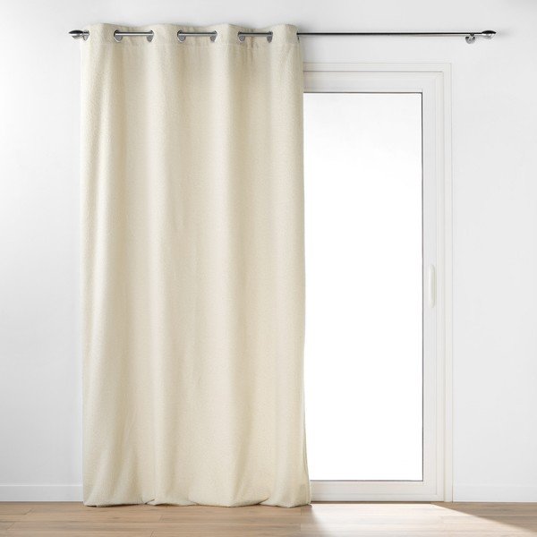 Kremowa zasłona z materiału bouclé 140x240 cm Wooly – douceur d'intérieur