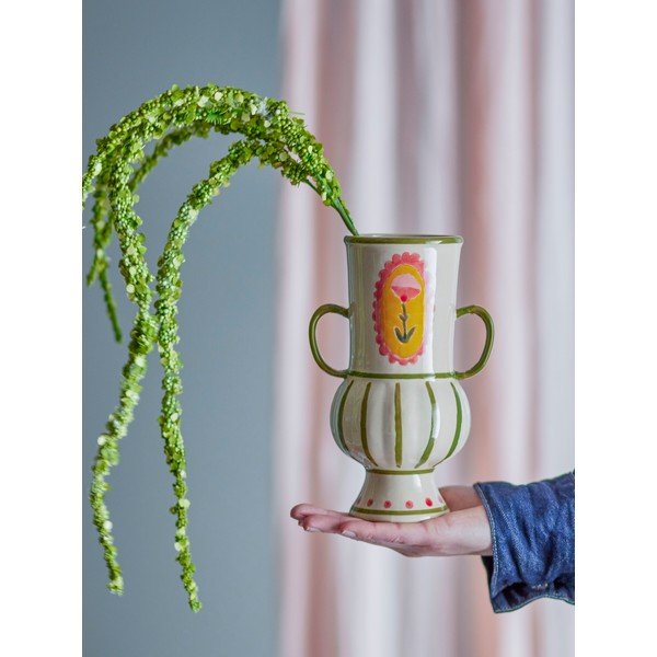 Beżowy kamionkowy ręcznie malowany wazon (wysokość 21 cm) Odina – Bloomingville-image-1