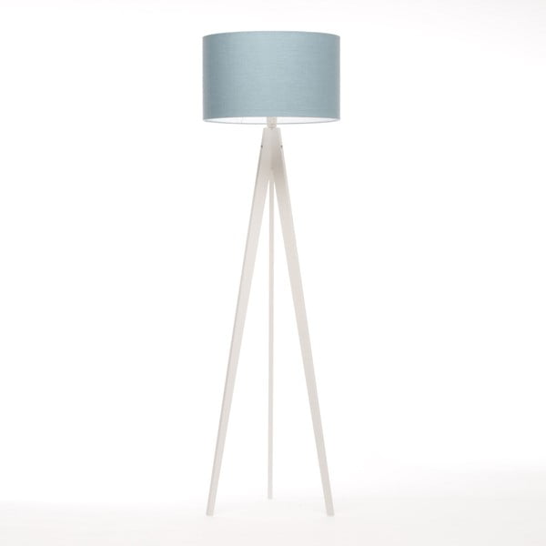 Niebiesko-szara lampa stojąca 4room Artist, biała lakierowana brzoza, 150 cm