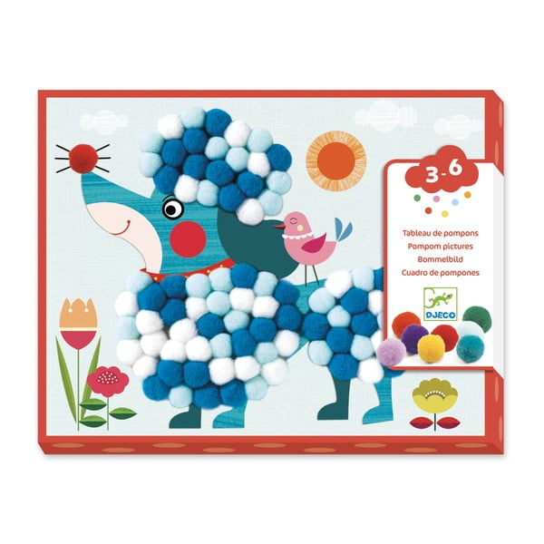 Zestaw do tworzenia kolaży z pomponami Djeco Dogs-image-2