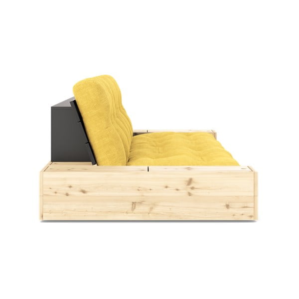 Żółta sztruksowa rozkładana sofa 244 cm Base – Karup Design-image-3