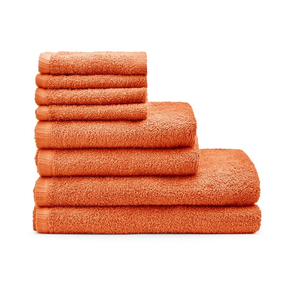 Pomarańczowe bawełniane ręczniki szybkoschnące zestaw 8 szt. Quick Dry – Catherine Lansfield