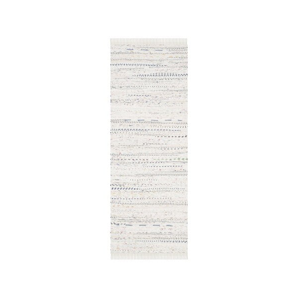 Biały chodnik bawełniany Elena, 68x243 cm