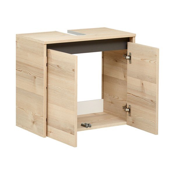 Wisząca szafka pod umywalkę w dekorze sosny w naturalnym kolorze 53x60 cm Quickset 393 – Pelipal-image-1