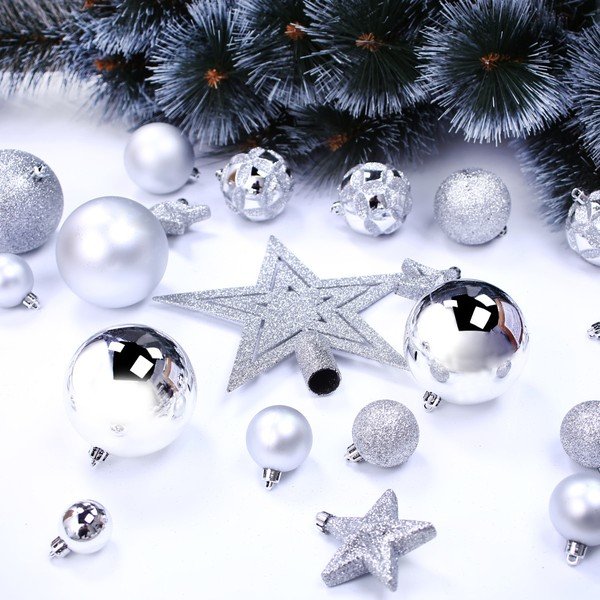 Zestaw 100 ozdób świątecznych DecoKing Star-image-1