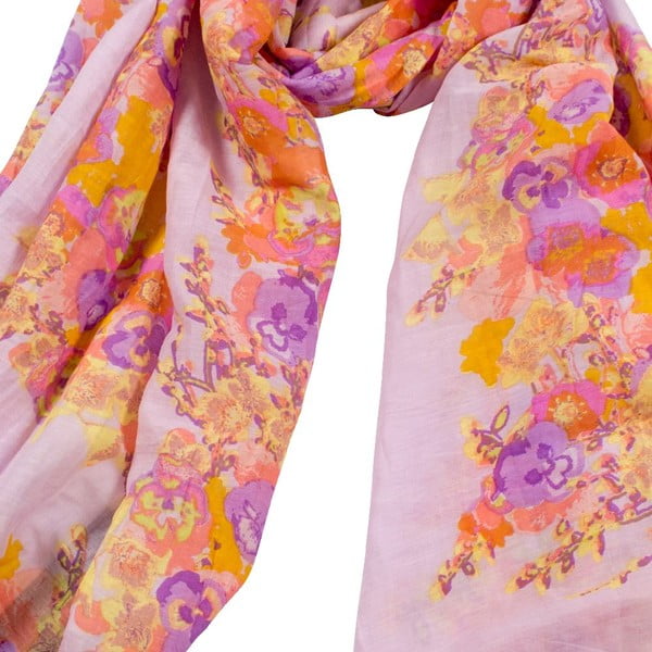 Chusta  z domieszką jedwabiu Shirin Sehan - Fleuretta Lavender-image-1