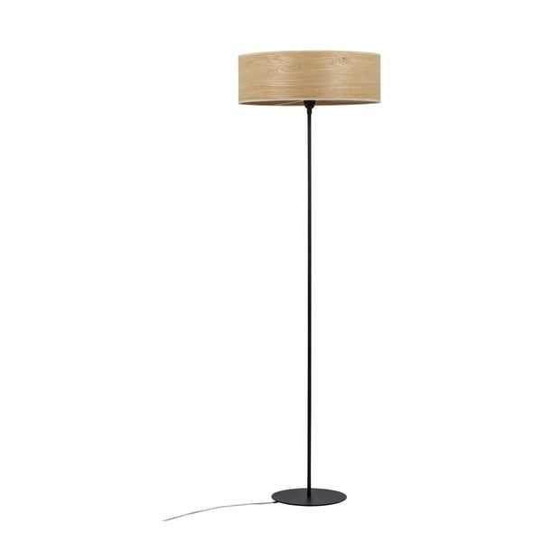 Lampa stojąca z kloszem z drewna dębowego Sotto Luce TSURI XL