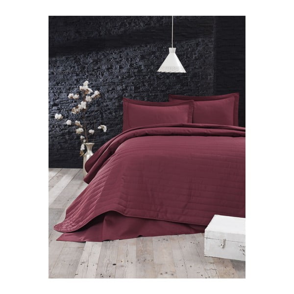 Czerwona pikowana narzuta na łóżko dwuosobowe 220x240 cm Monart – Mijolnir