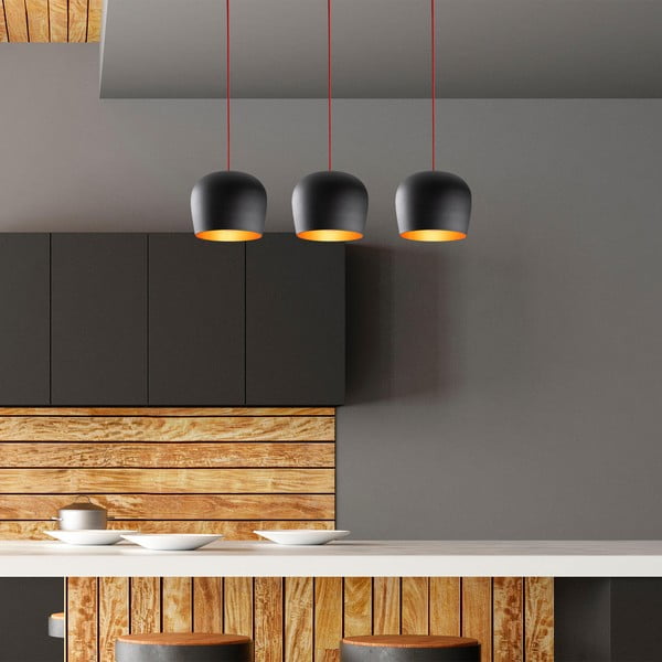 Czarna lampa wisząca z metalowym kloszem Berceste – Opviq lights-image-2