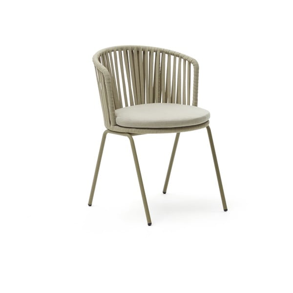 Beżowe metalowe krzesło ogrodowe Saconca – Kave Home