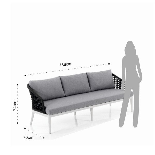 Szary aluminiowy zestaw mebli ogrodowych dla 5 osób Afteli – Tomasucci-image-1