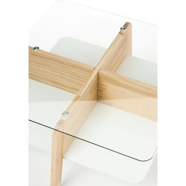 Naturalny stolik ze szklanym blatem 60x60 cm Varm – Tomasucci-image-2