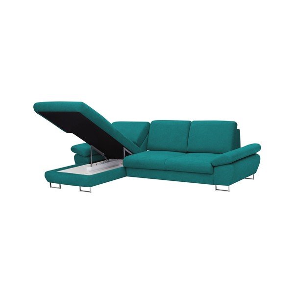 Turkusowa rozkładany narożnik lewostronny Windsor & Co Sofas Pi-image-4