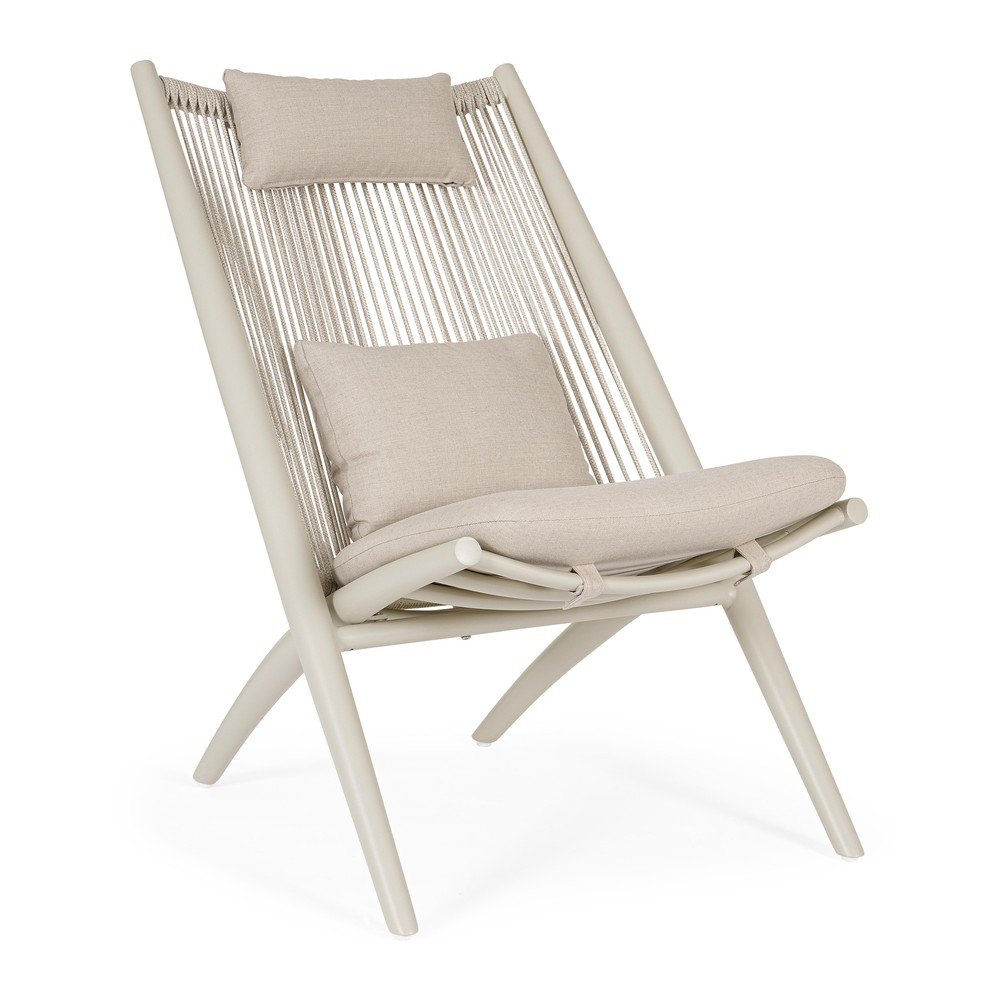 Beżowy metalowy fotel ogrodowy Aloha – Bizzotto