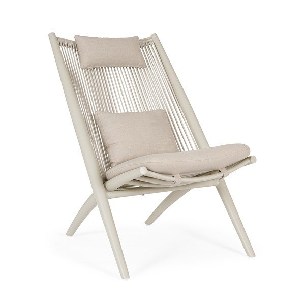 Beżowy metalowy fotel ogrodowy Aloha – Bizzotto