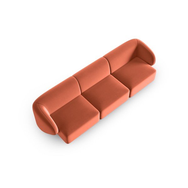 Różowa aksamitna sofa 266 cm Paolo – Milo Casa-image-1