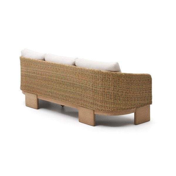 Beżowo-naturalny sofa ogrodowa z imitacji rattanu Xoriguer – Kave Home-image-3