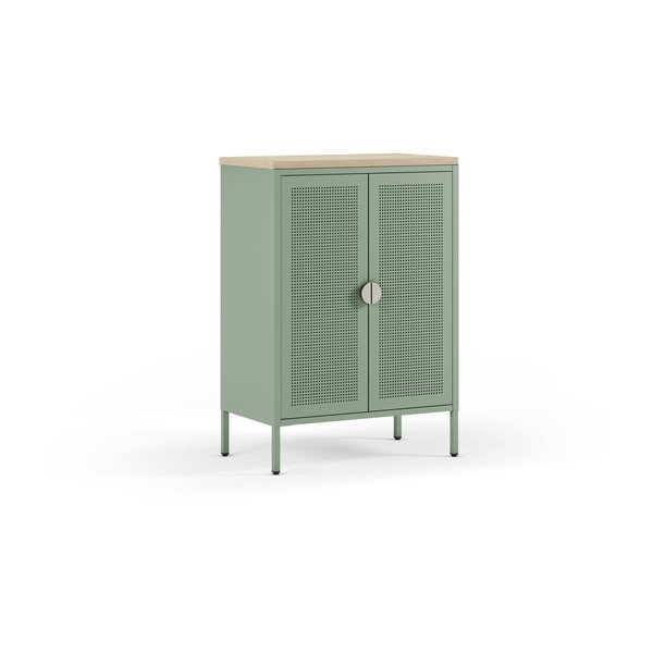 Miętowa/w naturalnym kolorze metalowa szafka 70x100x40 cm Sayla – Marckeric