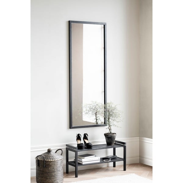 Czarna szafka na buty z litego drewna dębowego Confetti – Rowico-image-1