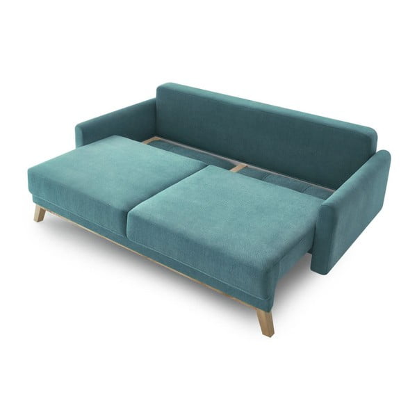 Turkusowa sofa rozkładana Bobochic Paris Balio-image-3