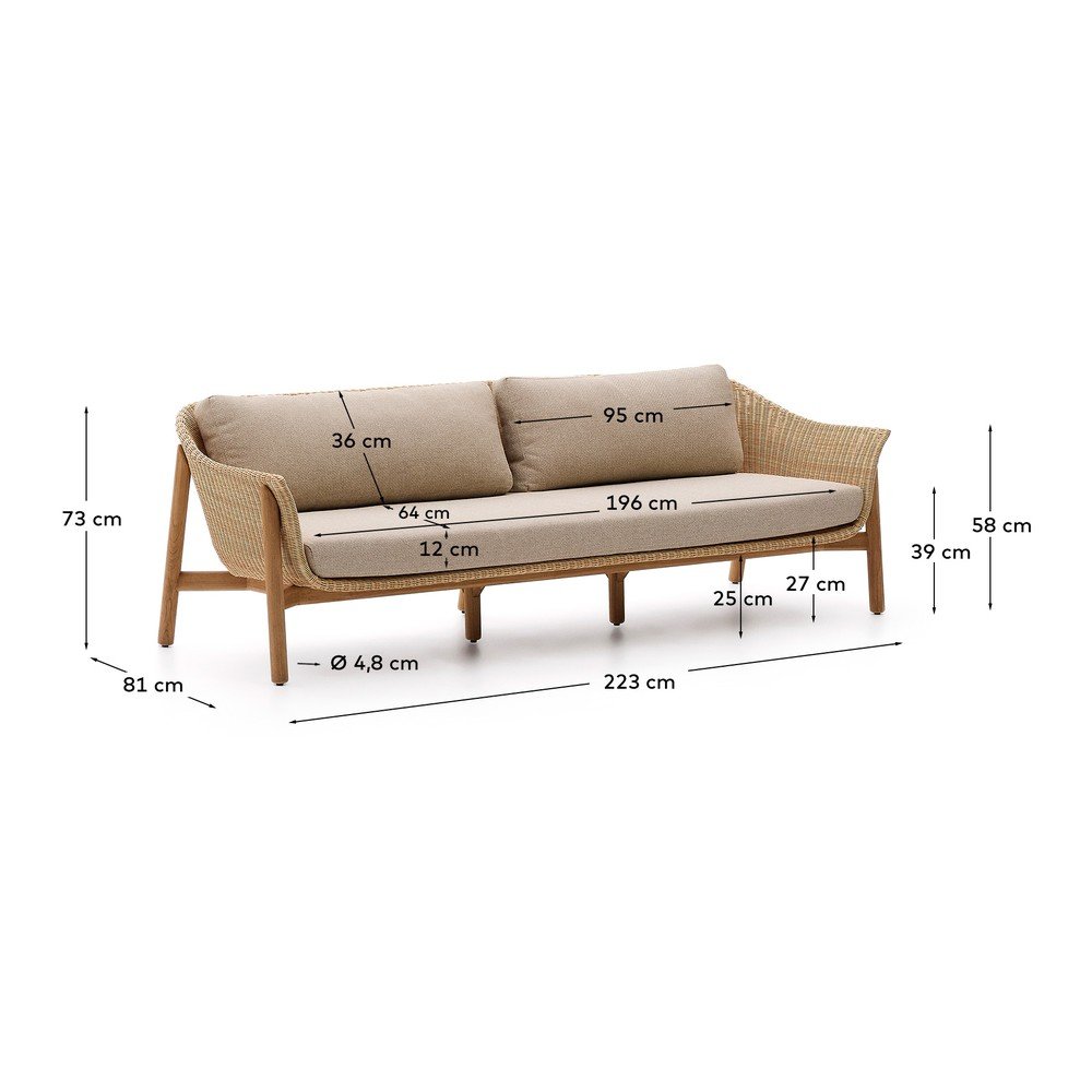 Beżowa/w naturalnym kolorze tapicerowana sofa ogrodowa Galea – Kave Home (zdjęcie 8)