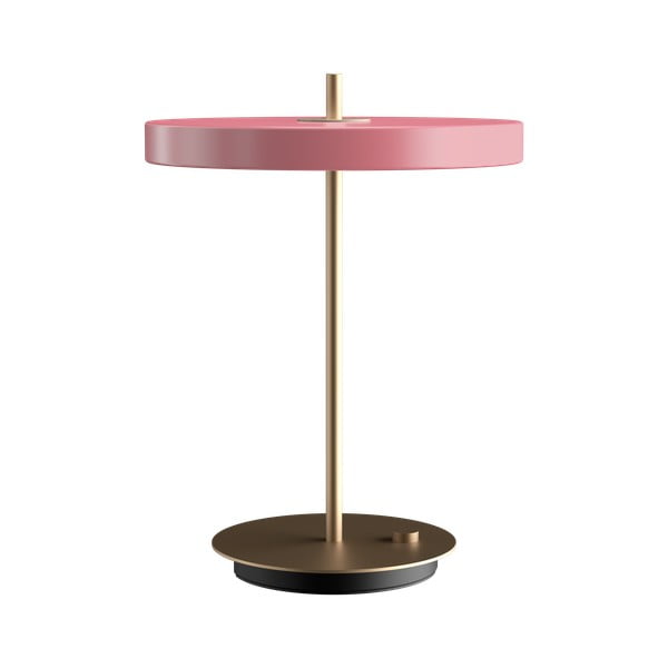Różowa lampa stołowa LED ze ściemniaczem i metalowym kloszem (wysokość 41,5 cm) Asteria Table – UMAGE