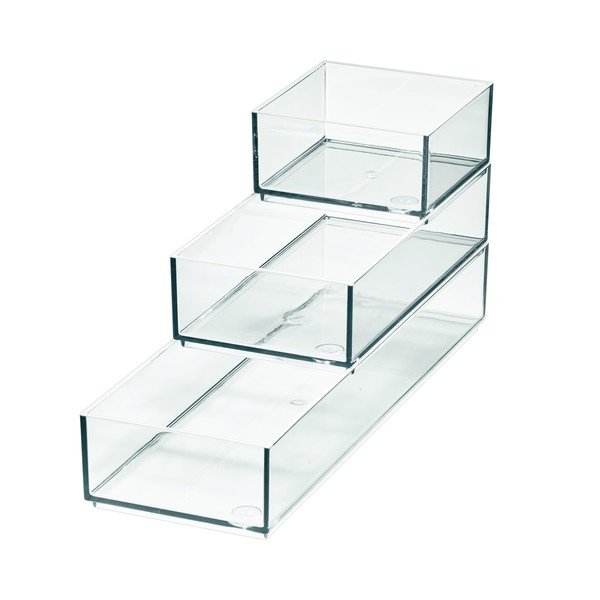 Organizery łazienkowe zestaw na kosmetyki 3 szt. z plastiku z recyklingu Stack & Slide – iDesign-image-2