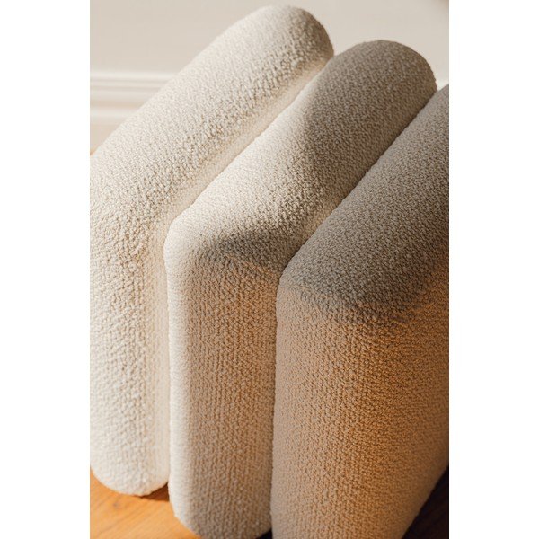 Beżowy puf z materiału bouclé Radd – noo.ma-image-2