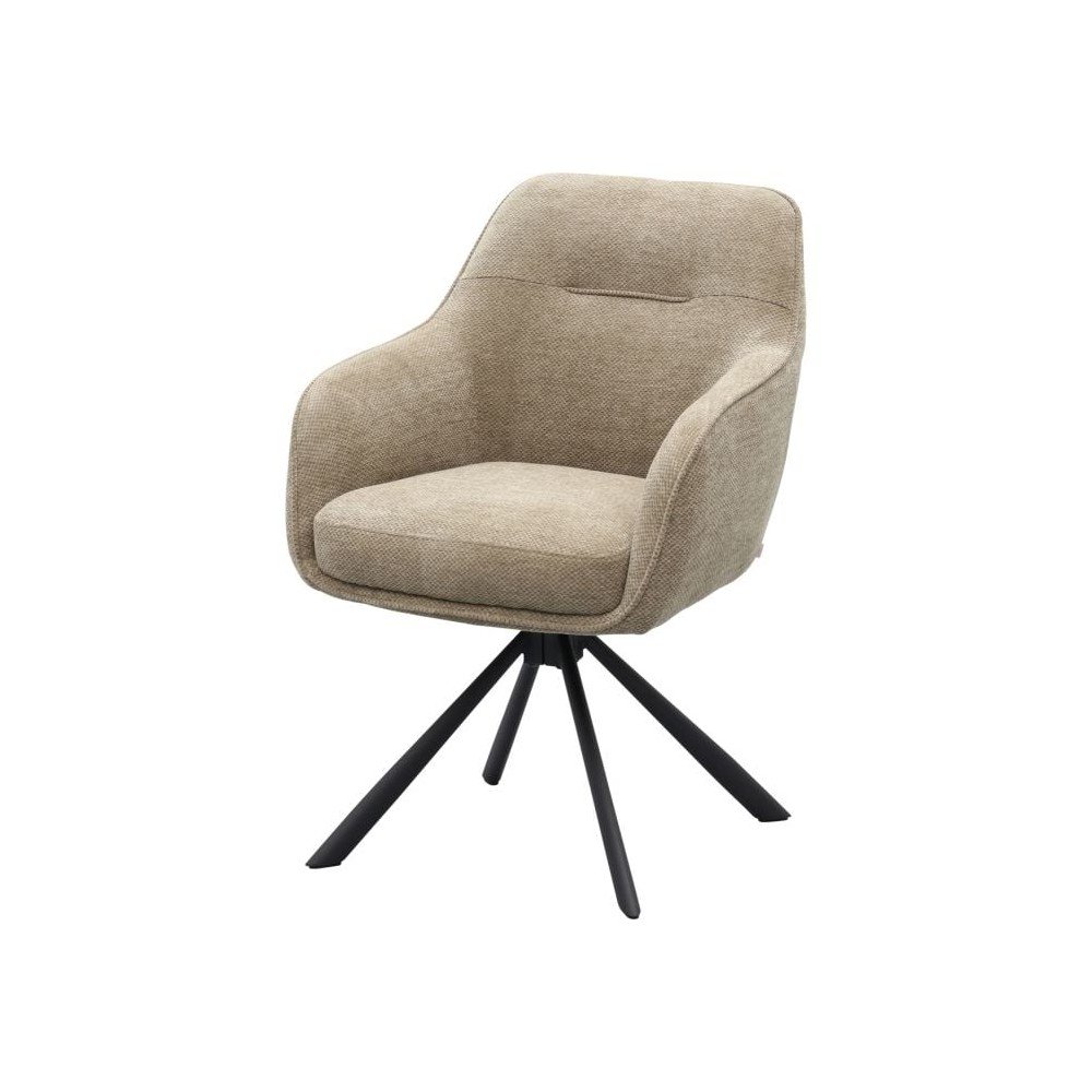 Szarobrązowy tapicerowany fotel jadalniany z podłokietnikami Avola – Unique Furniture