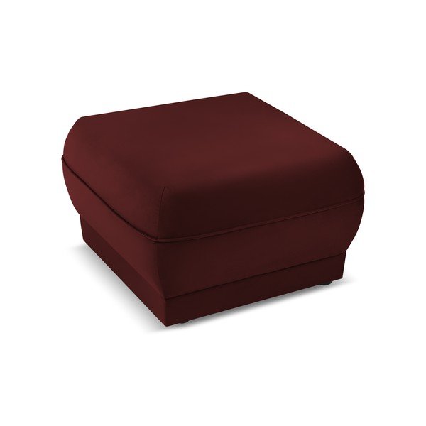 Czerwony aksamitny puf Lando – Micadoni Home-image-3