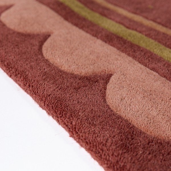 Bordowy wełniany dywan tkany ręcznie 160x230 cm Lois – Flair Rugs-image-4