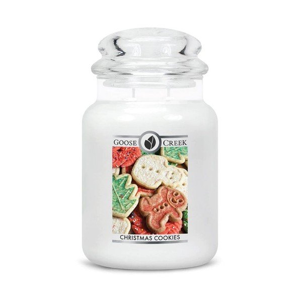Świeczka zapachowa w szklanym pojemniku Goose Creek Świąteczne ciastka, 150 godz. palenia
