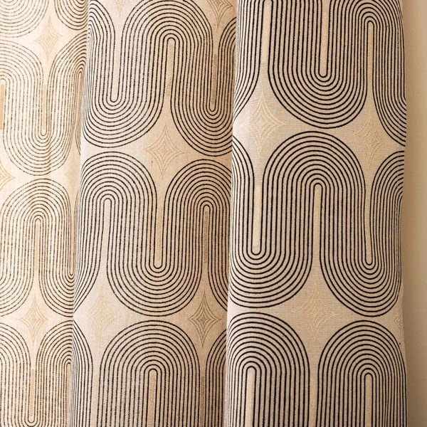 Czarno-beżowa zasłona 140x240 cm Ondine – douceur d'intérieur-image-4