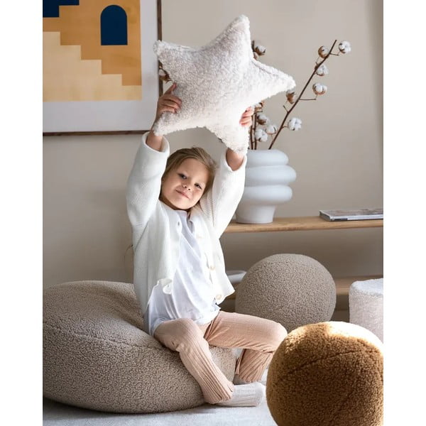 Kremowa poduszka na sofę dziecięcą z materiału bouclé Star – Wigiwama-image-1