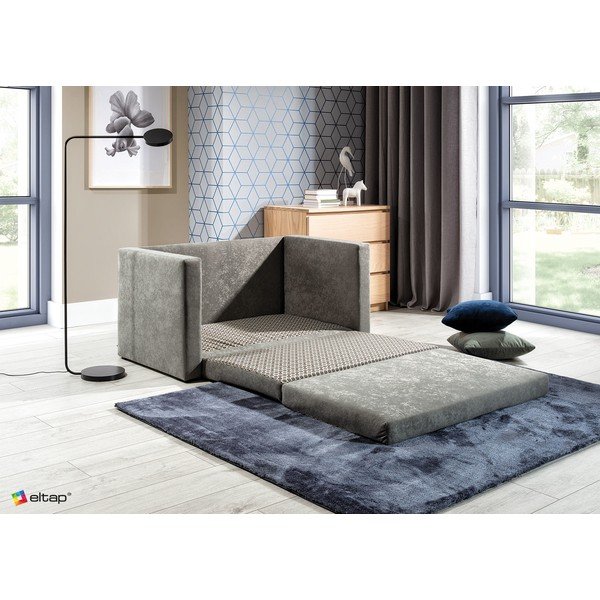 Szara rozkładana sofa z tkaniny szenilowej 132 cm Neva – ELTAP-image-3