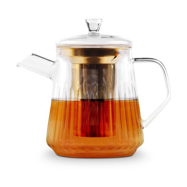 Szklany dzbanek do herbaty z sitkiem w kolorze złota 900 ml Mia – Vialli Design-image-4