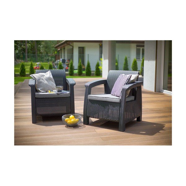 Ciemnoszary fotel ogrodowy Corfu – Keter-image-1