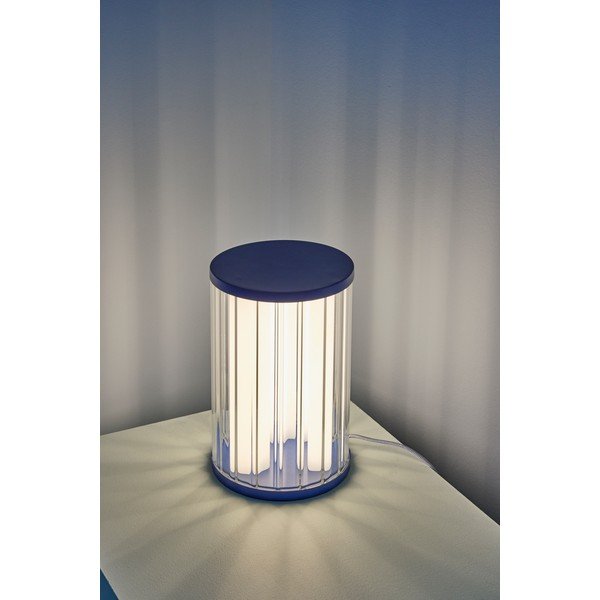 Niebieska szklana lampa stołowa LED ze ściemniaczem (wysokość 30 cm) Aru – Hübsch-image-2