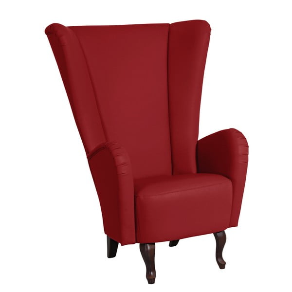 Czerwony fotel z imitacji skóry Max Winzer Aurora