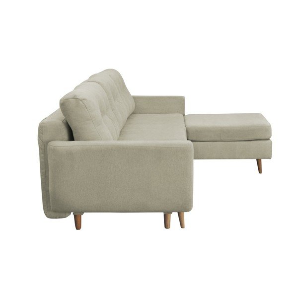 Kremowy narożnik rozkładany prawostronny z jasnymi nogami Mazzini Sofas Tulipe-image-2