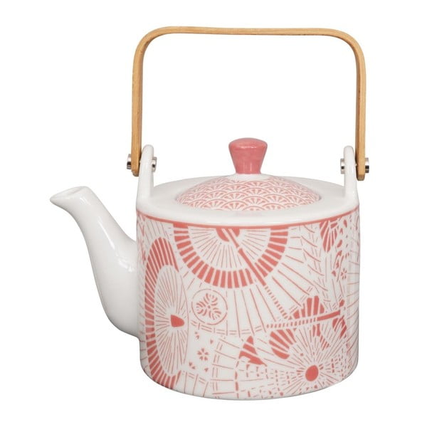 Czerwono-biały porcelanowy dzbanek do herbaty Tokyo Design Studio Shiki, 800 ml