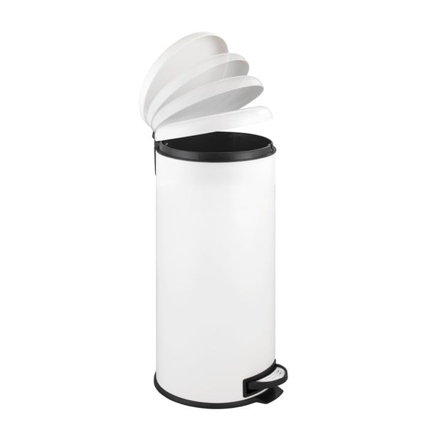 Biały stalowy kosz na śmieci z pedałem 30 l Leman – Wenko-image-2