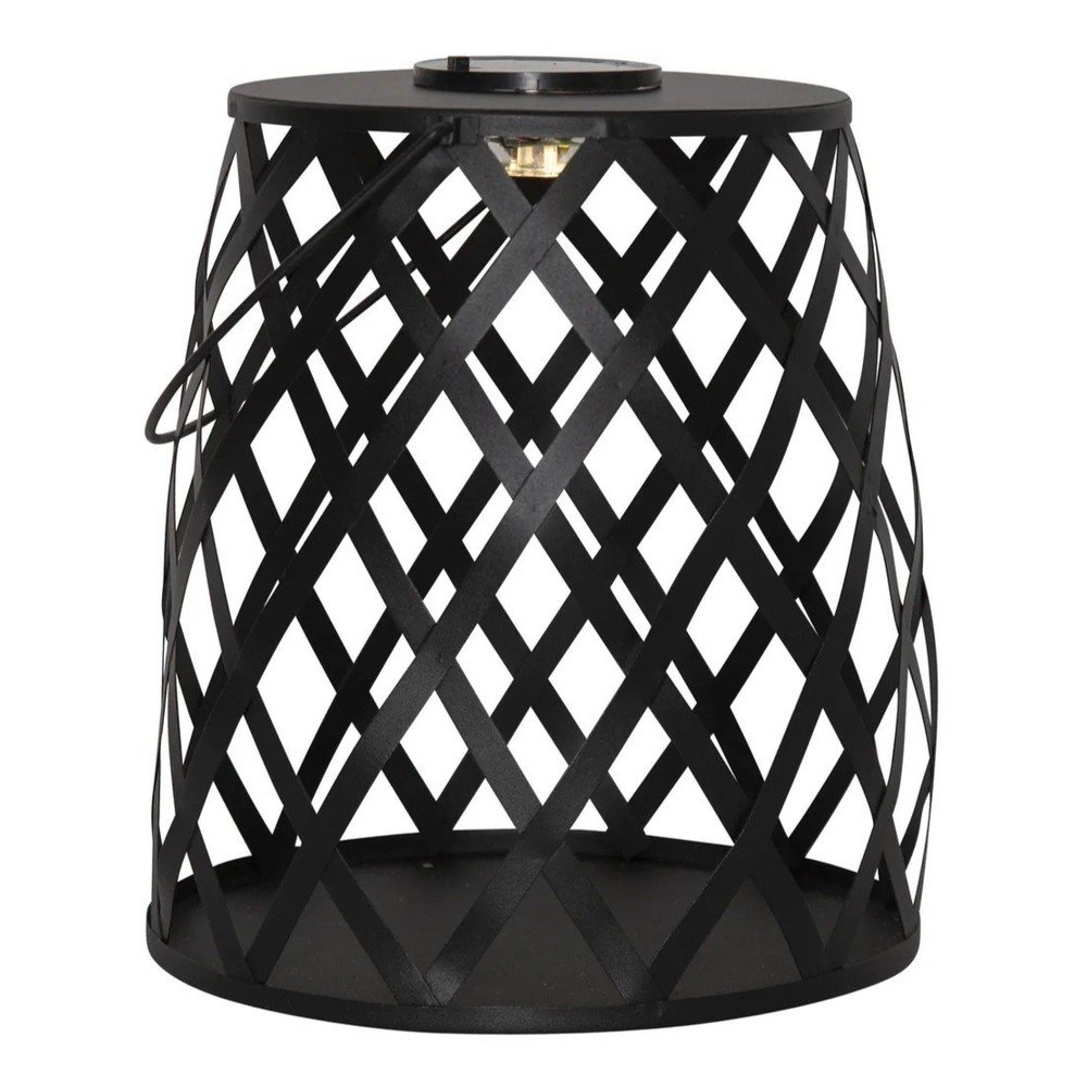 Czarny lampion LED Star Trading Calabria, wys. 28 cm