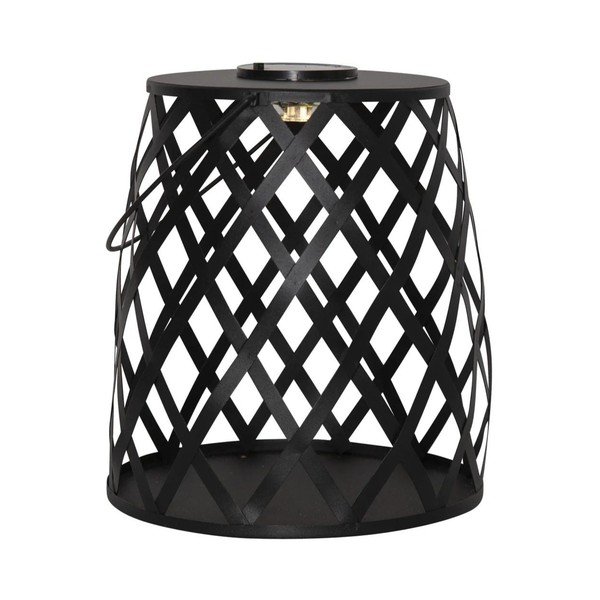 Czarny lampion LED Star Trading Calabria, wys. 28 cm