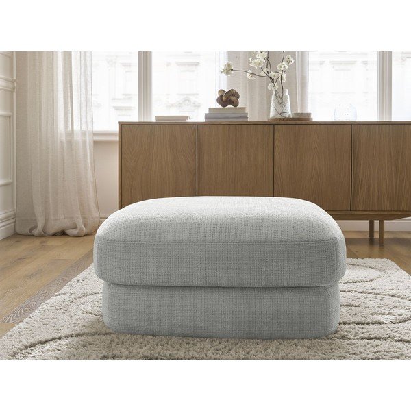 Jasnoszary podnóżek z tkaniny szenilowej Leonore – Bobochic Paris-image-3